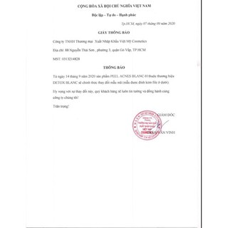 [CHÍNH HÃNG] Serum mụn DETOX BLANC  (hàng chuẩn 100% mẫu mới)