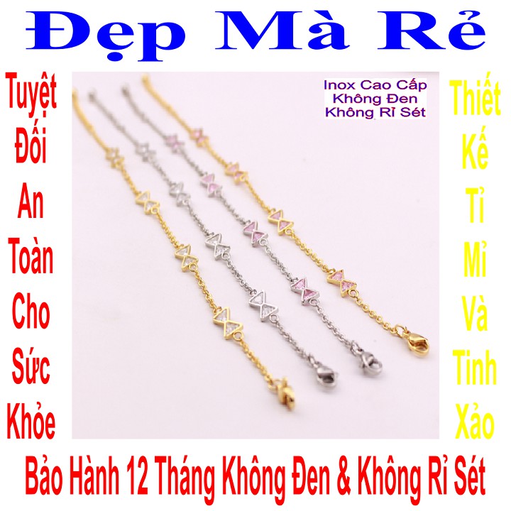 Lắc chân cho bé gái họa tiết nơ đá xinh xắn - An toàn cho trẻ - Cam kết 1 đổi 1 nếu hoen , gỉ sét