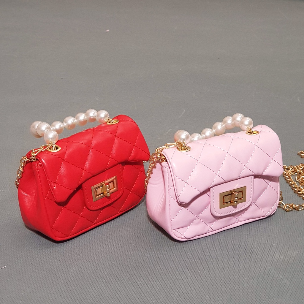 Túi đeo chéo da mềm xịn xò có khóa siêu dễ thương cho bé gái