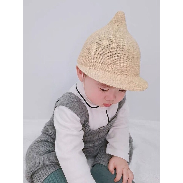 Mũ Cói Mềm Hình Củ Tỏi Siêu Đáng Yêu Cho Bé 6-24 Tháng