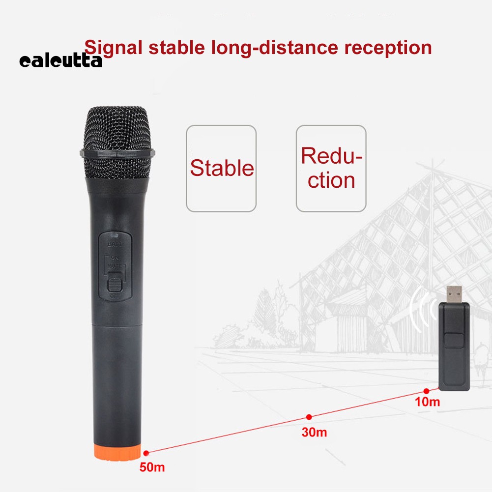 ✡YYW✡UHF 3.5mm 6.35mm Handheld Wireless Microphone Karaoke Mic with USB Receiver