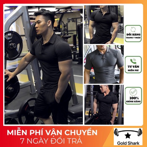 Áo Phông Nam, Áo Thun Nam Có Cổ, Gym Tập Thể Thao, Đi Tập Đi Chơi