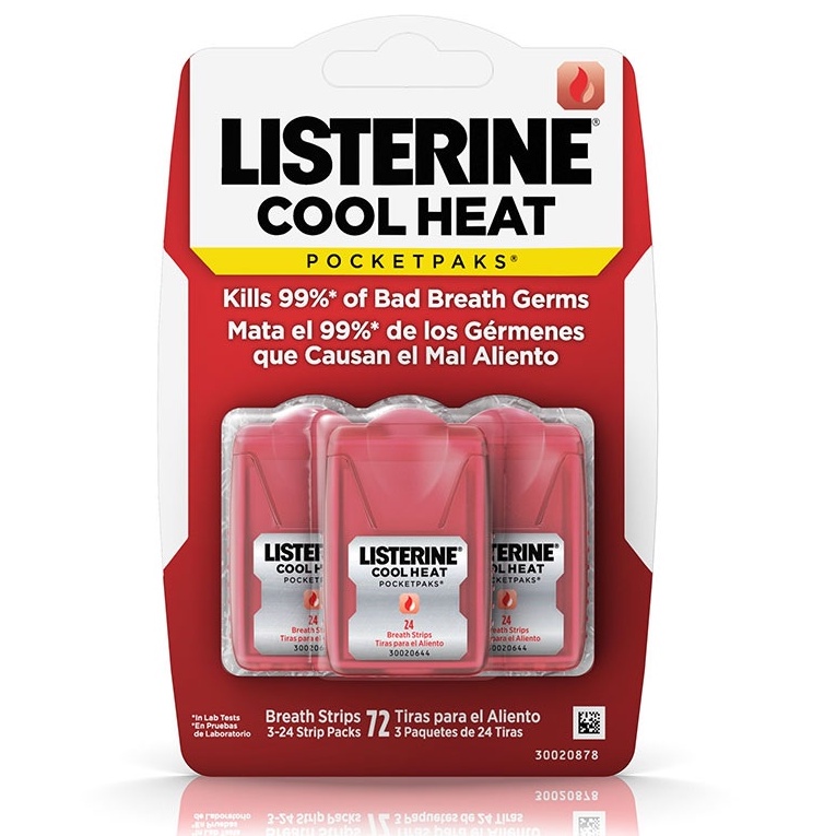 Miếng Ngậm Thơm Miệng Diệt Khuẩn Listerine vỉ 3 hộp 72 miếng