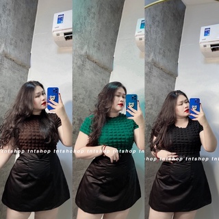 Áo Croptop Xốp Cổ Tròn [ TNT SHOP BIGSIZE 60kg - 90kg ]
