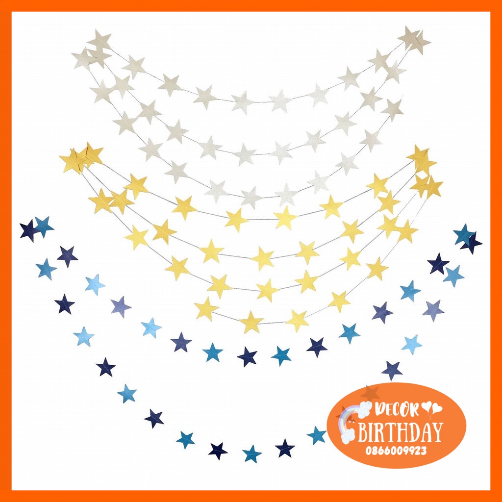 Dây Sao Trang Trí Sinh Nhật ⭐⭐⭐HOT SALE⭐⭐⭐ Trang Trí Phòng Cưới, Tiệc Thôi Nôi, Đầy Tháng Siêu Đẹp