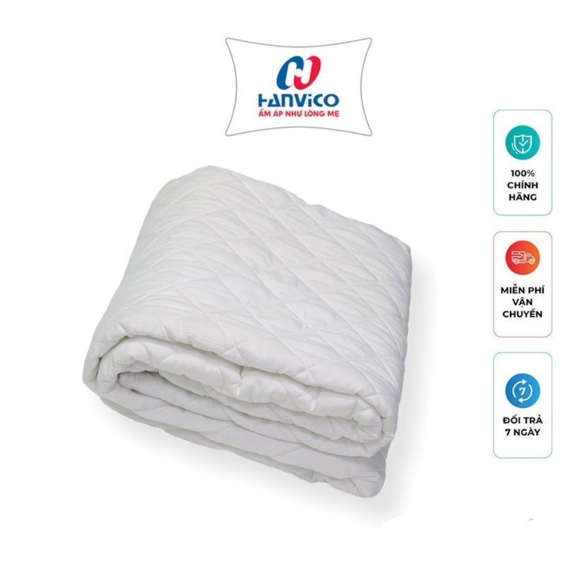 Bảo vệ đệm - nệm chống thấm HANVICO cotton cao cấp dày 7mm tiêu chuẩn khách sạn