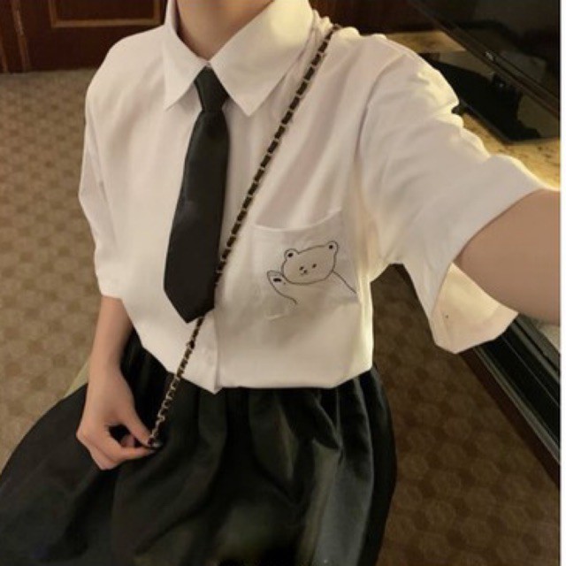 Áo sơ mi gấu cộc tay kèm cavat TH6