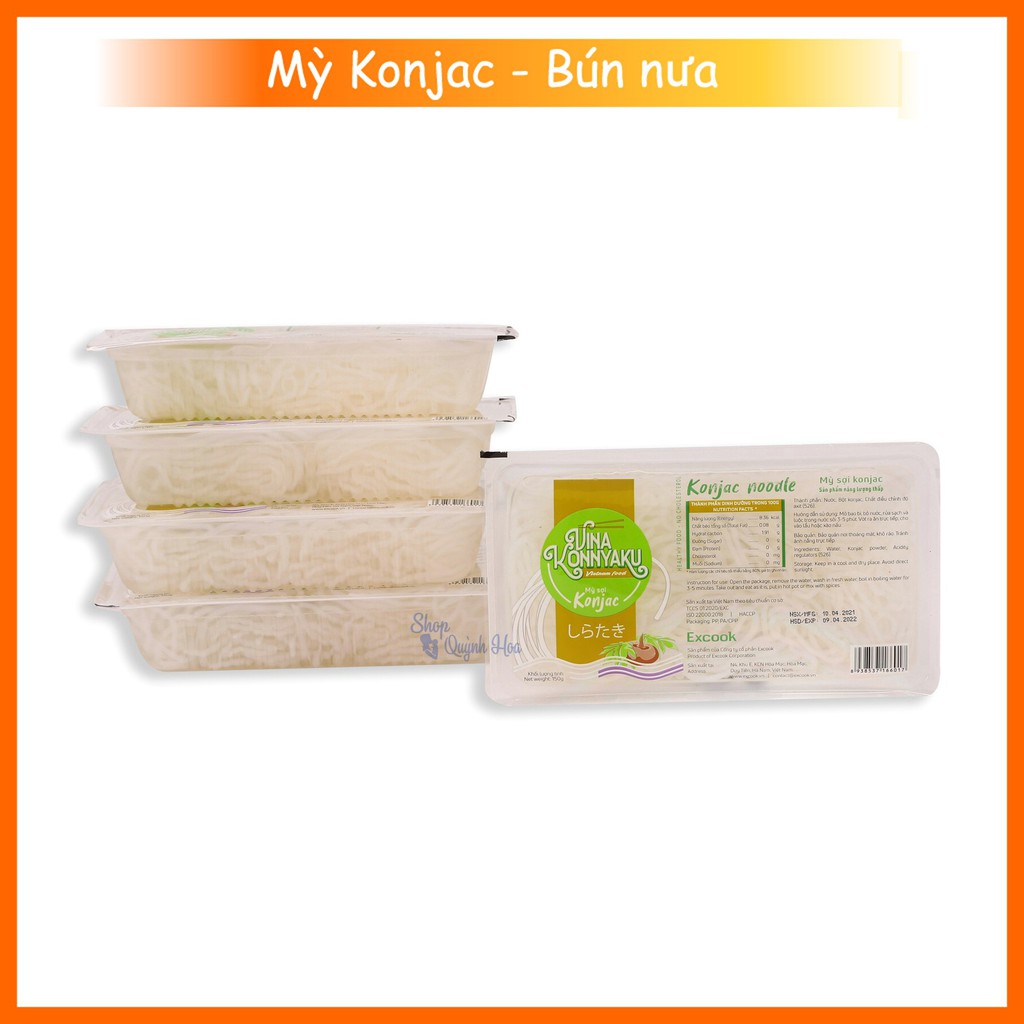 Set 5 hộp Mỳ Konjac / Bún nưa mì nưa Konjac 120g - 150g - 160g, phù hợp cho người ăn kiêng Keto - Eatclean