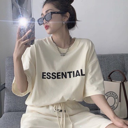 ÁO THUN TAY LỠ UNISEX IN HOT TREND CHỮ ESSENTINAL