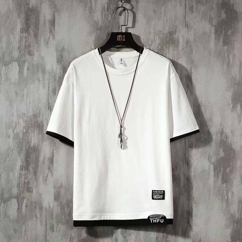 Áo Thun Tay Ngắn Cổ Tròn Màu Trơn Phong Cách Nhật Bản Thời Trang Cho Nam Nữ Size M-3XL