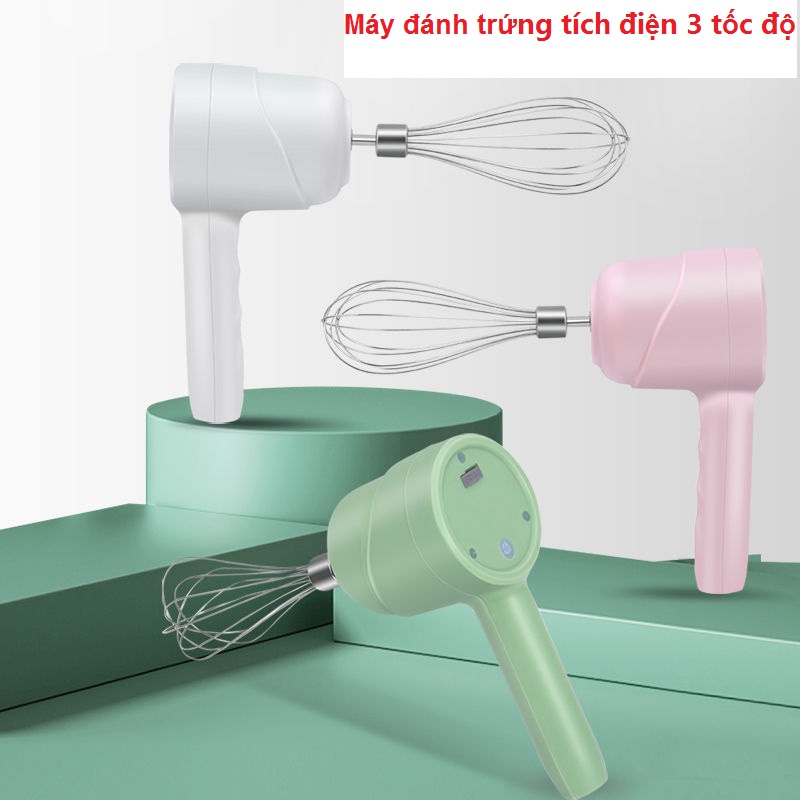 Máy đánh trứng cầm tay tích điện không dây 3 chế độ