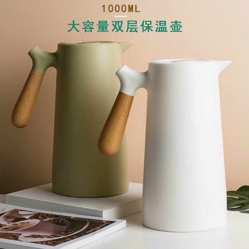 Ấm giữ nhiệt Kawashimaya Nordic, lót thủy tinh, bình nhiệt, đun nước dung tích lớn gia dụng