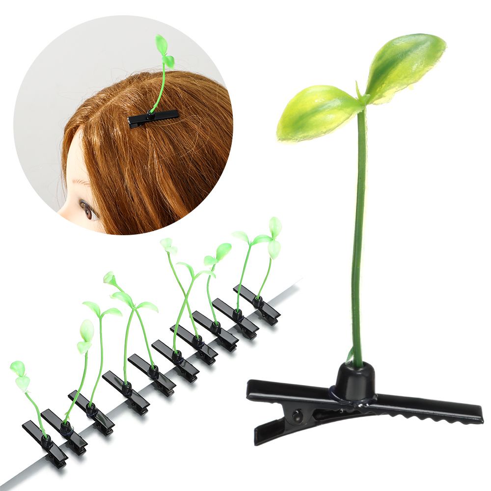 Set 10 kẹp tóc hình cây mầm mini hoạt hình dành cho bé trai gái