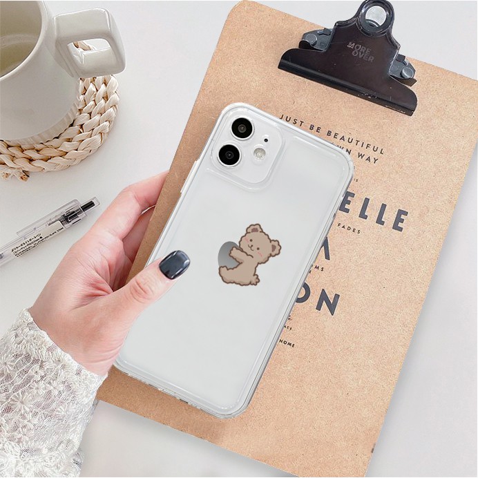 Ốp lưng iphone trong cạnh vuông BVC gấu ôm táo 6plus/6/6splus/7/7plus/8/8plus/x/xs/11/12/pro/max/plus/promax-Awifi B4-11 | BigBuy360 - bigbuy360.vn