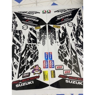Tem rời satria 2019 chữ satria decal trong lấy màu nền xe tặng tem dán xi nhan