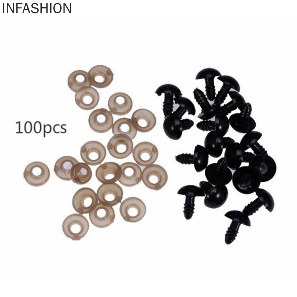 100 Mắt để làm thú bông DIY kích thước 6mm / 8mm / 9mm / 10mm / 12mm