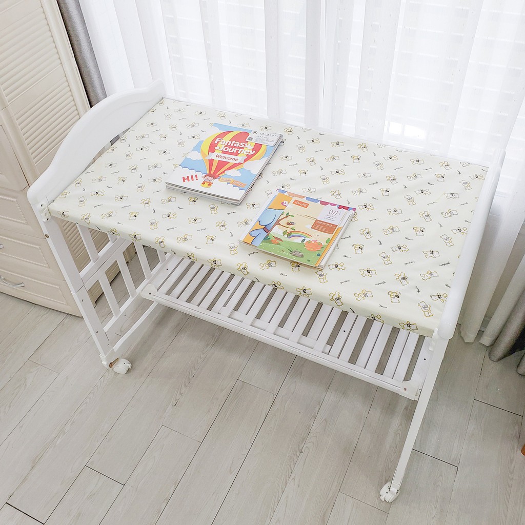 Nôi cũi giường Umoo 2 tầng, cũi gỗ thông 5in1 đa năng cho bé 3 tặng kèm bánh xe và mùng cọc