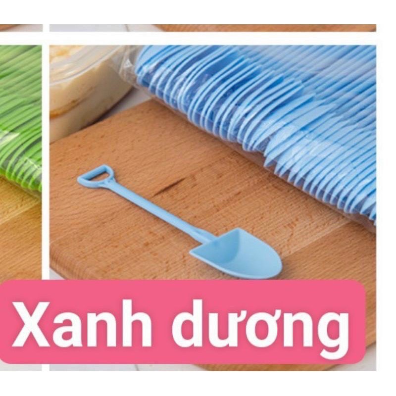 Xẻng nhựa múc kem, múc bột - Que trộn mặt mạ - Muỗng mỹ phẩm