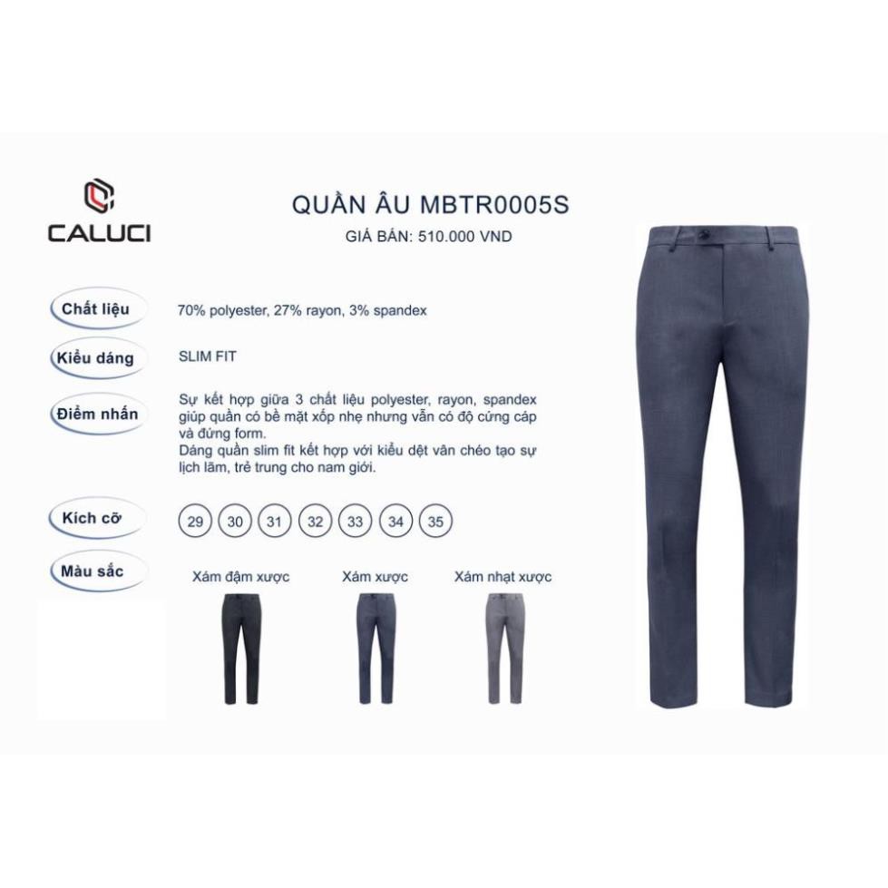 [4MEN] Quần âu nam ống côn Caluci co giãn 4 chiều,chất liệu polyester & coton , không nhăn, không xù vải MBTR0005S