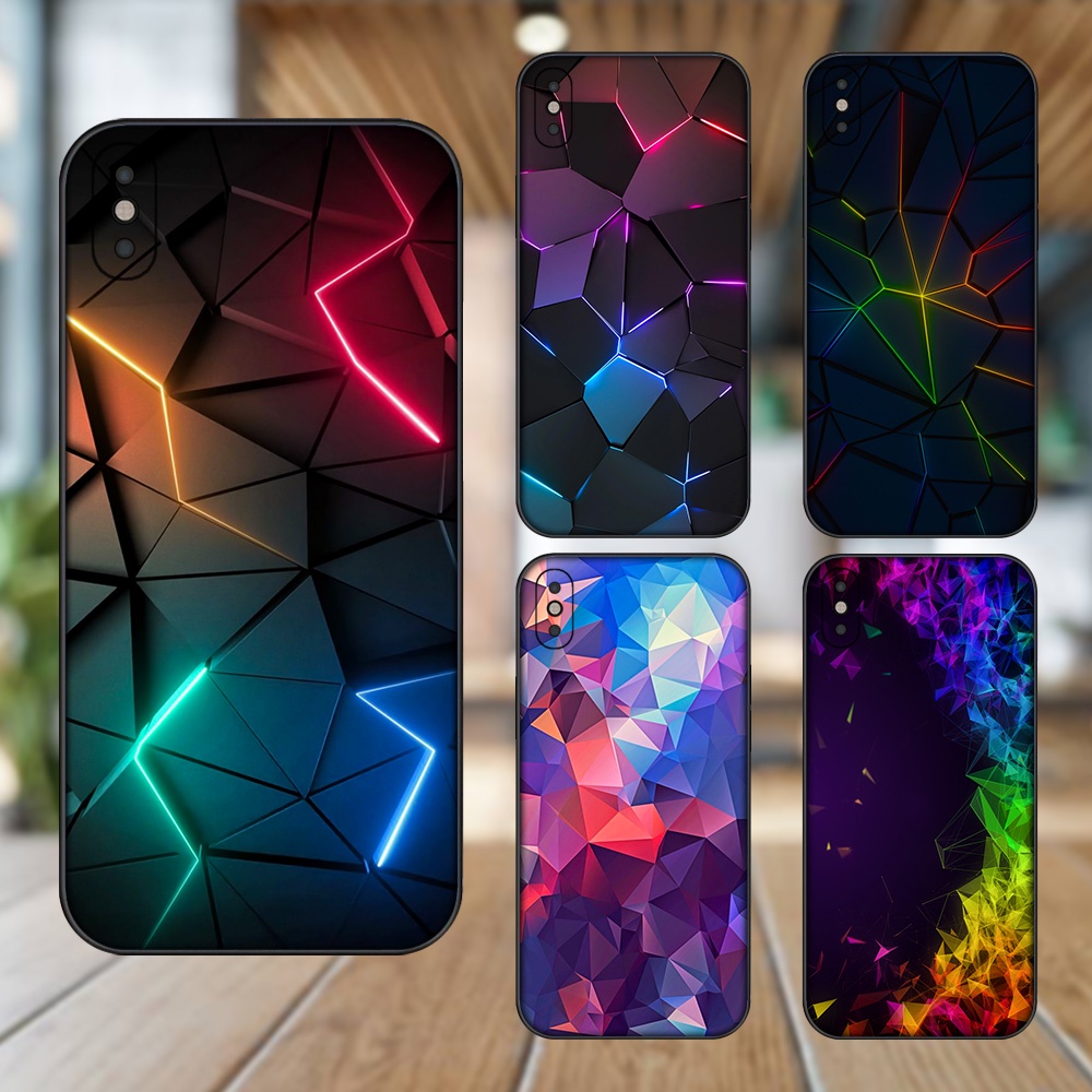 Ốp lưng iPhone Xs Max dẻo đen cạnh vuông in hình hoạ tiết 3D