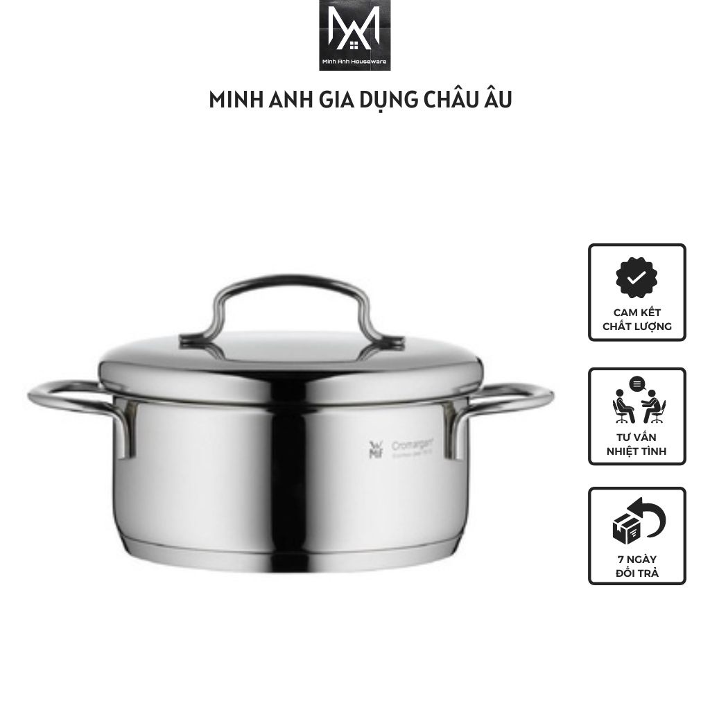 Nồi mini WMF size 14cm có vung, Nồi inox cromargan không gỉ size nhỏ [Hàng nội địa Đức]