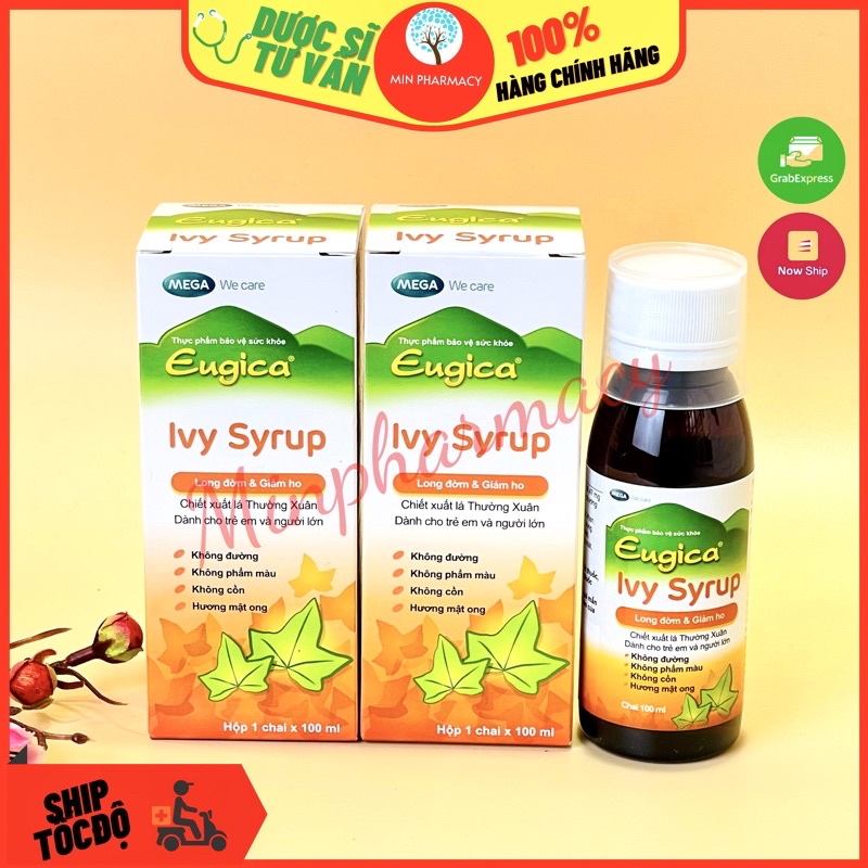 Sirô giảm ho và long đờm EUGICA Ivy Syrup chiết xuất Lá thường xuân ( chai 100ml) - Minpharmacy