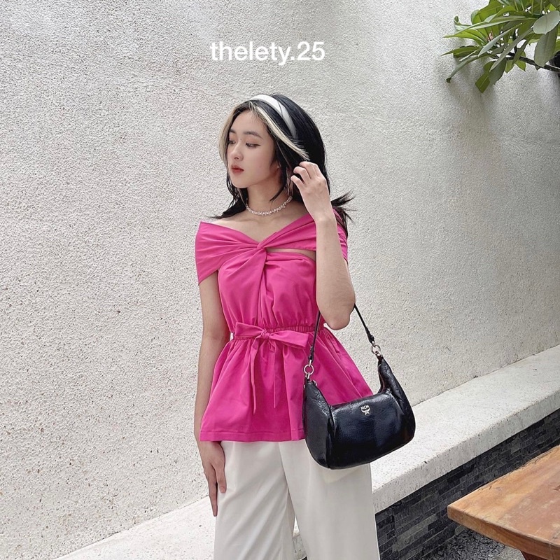 Áo Trễ Vai Xoắn Ngực Chun Eo JENNY OFF | 𝐭𝐡𝐞𝐥𝐞𝐭𝐲
