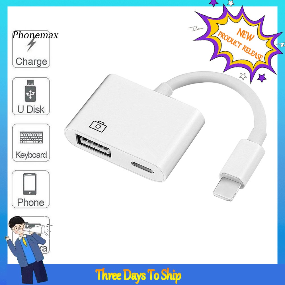 Đầu Đọc Thẻ 8 Pin Sang Usb 3.0 Otg Cho Iphone X / 8 / 7 / 7 Plus / 6 / 6s