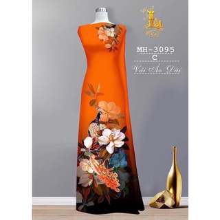 Vải may áo dài in3d hoa tà đẹp xuất sắc-cả bộ vải -kèm ảnh thật,chất mềm rủ bay tà mặc mát