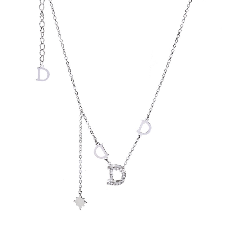 ❤️zheting ❤️ Titanium steel D-shaped women's necklace