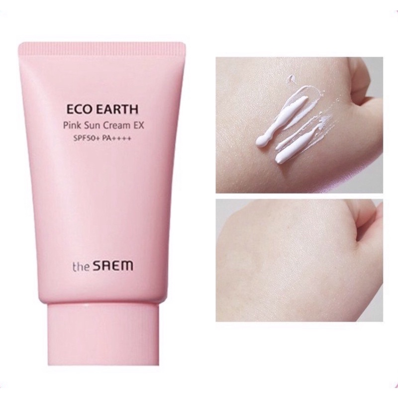 Kem Chống Nắng The Saem Eco Earth Power Pink Sun Cream SPF50+/PA++++ 50g