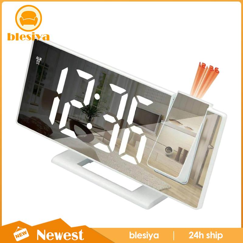 [Blesiya] Đồng Hồ Báo Thức Kỹ Thuật Số Với Đèn LED Chiếu Gắn Tường