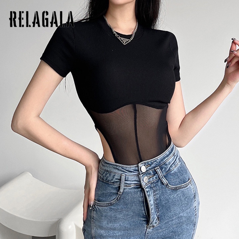 Áo Lưới Mỏng Tay Ngắn Cổ Thuyền Màu Trơn 2022 Dành Cho Nữ | BigBuy360 - bigbuy360.vn