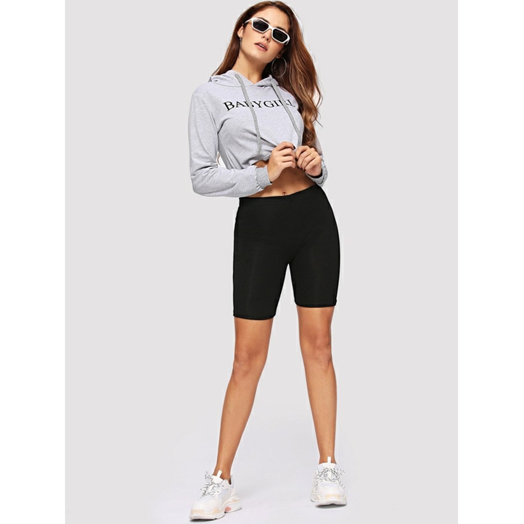 Quần legging ngố lưng thun co dãn hai chiều D40 màu đen