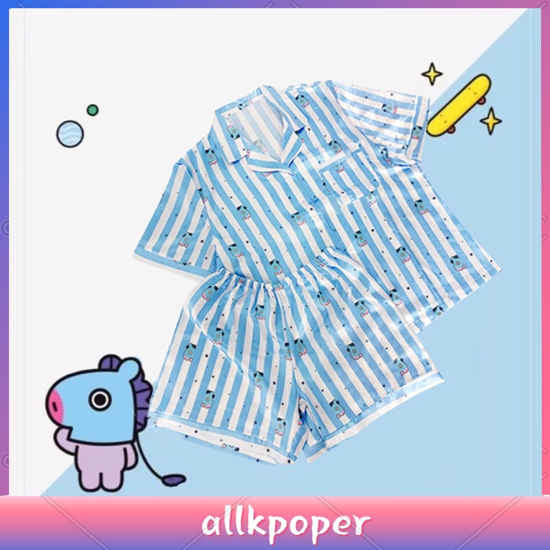 KPOP BT21 đồ ngủ BTS Đồ ngủ ngắn Bộ Hoạt hình