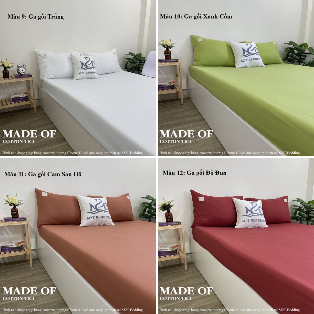 Bộ ga giường và vỏ gối Cotton Tici M2T Bedding ga gối Cotton Hàn Quốc đủ size drap nệm | BigBuy360 - bigbuy360.vn