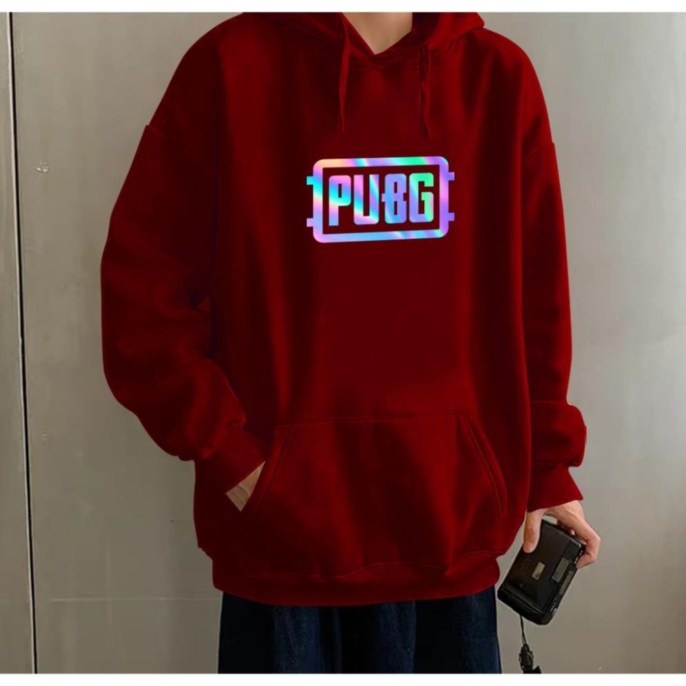GIÁ RẺ-  Áo Khoát Nỉ Lông Không Dây Kéo Unisex, Áo Khoát Thun In Phản Quang Pubg Cho Nam Và Nữ PQ12KN - có sz cho trẻ em