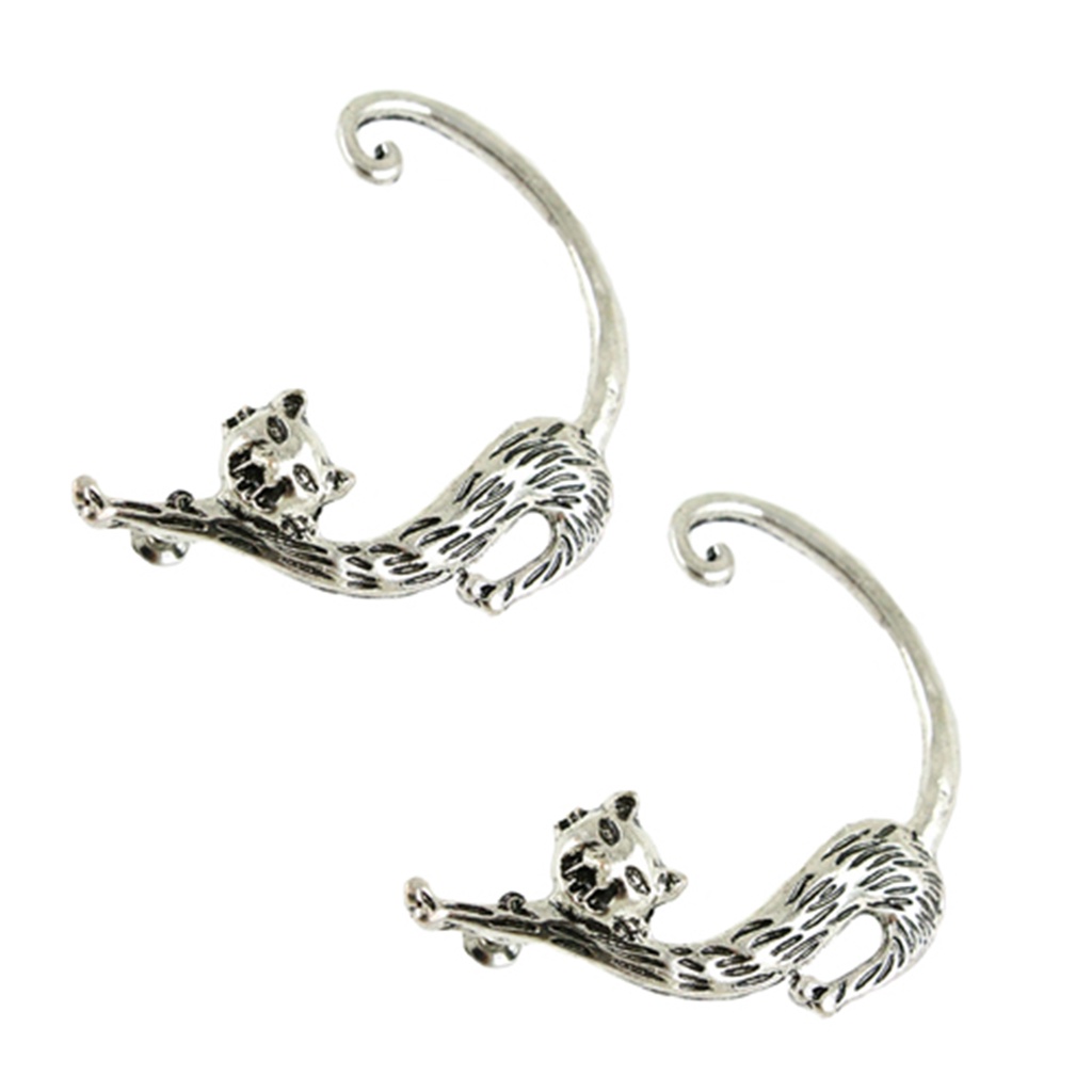 Khuyên vành tai hợp kim kiểu dáng chú mèo dễ thương 3 màu tùy chọn cho nữ