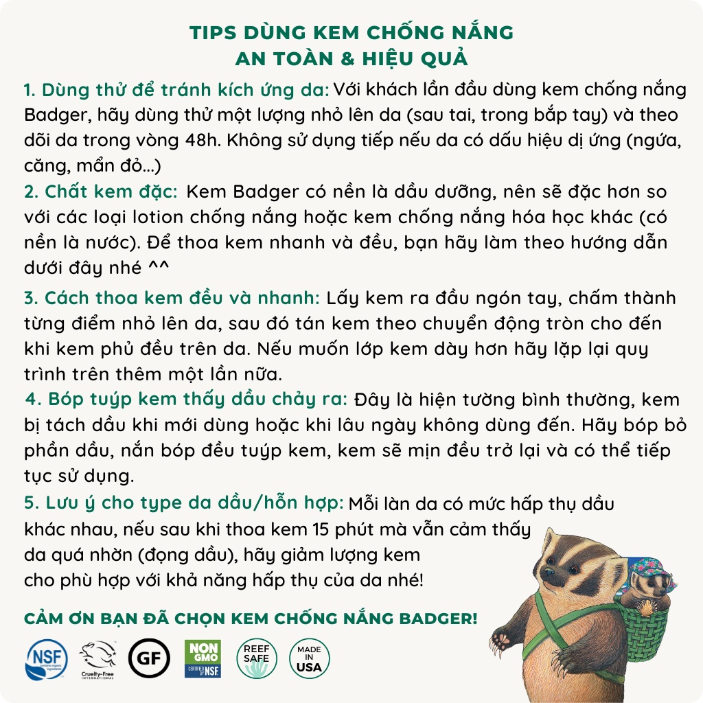 Kem chống nắng vật lý thể thao BADGER Sport Clear SPF 35 kháng nước mạnh, bảo vệ phổ rộng an toàn san hô - 87mL