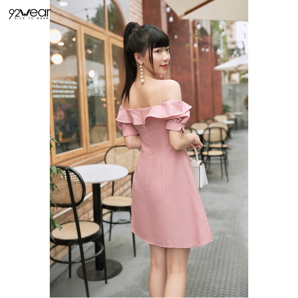 Đầm váy 2 dây nữ 92WEAR (2 MÀU) đủ size, váy hai dây thun tăm dự tiệc bèo ngực DEW1005 | BigBuy360 - bigbuy360.vn