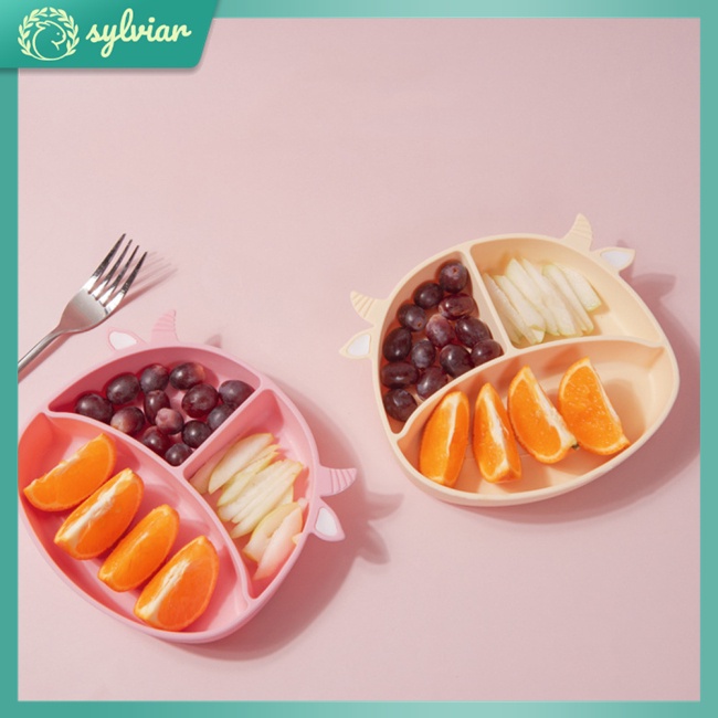 Khay Đựng Thức Ăn Cho Bé Bằng Silicon Chống Trượt Thiết Kế Hình Hoạt Hình Dễ Thương