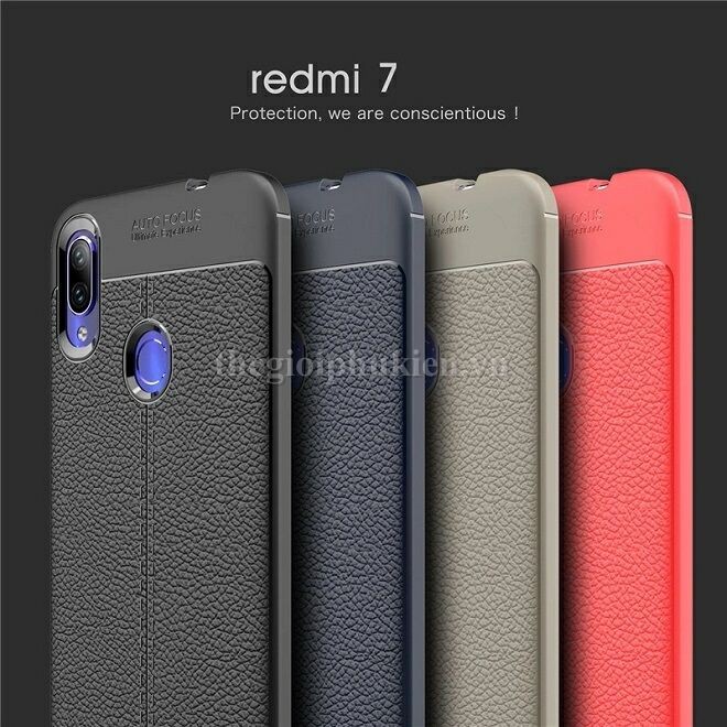Ốp lưng Xiaomi Redmi 7 silicon giả da, chống sốc Auto Focus ( GIÁ SỈ )