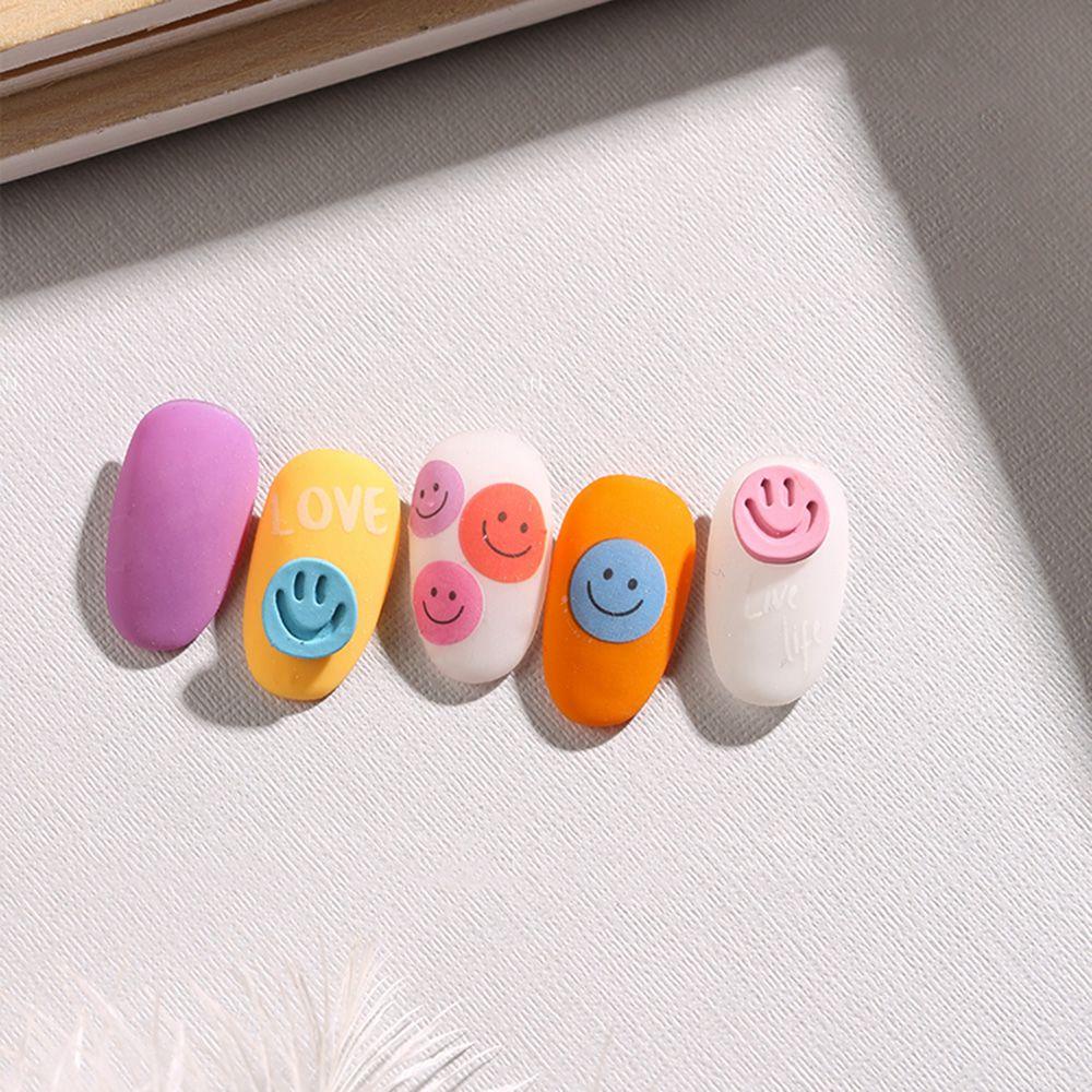 OCEANMAP Phụ Kiện Trang Trí Móng Tay Hình Mặt Cười Dễ Thương DIY