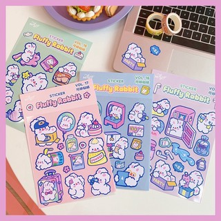 Sticker Hình Dán Trang Trí 🐇 Tự Làm Mô Hình Thỏ Dễ Thương Peace Ins