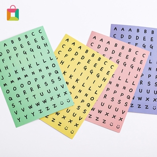 Nhãn Dán Trang Trí Sổ Tay Với Các Chữ Cái Tiếng Anh Màu Trắng Đen Tiện Dụng