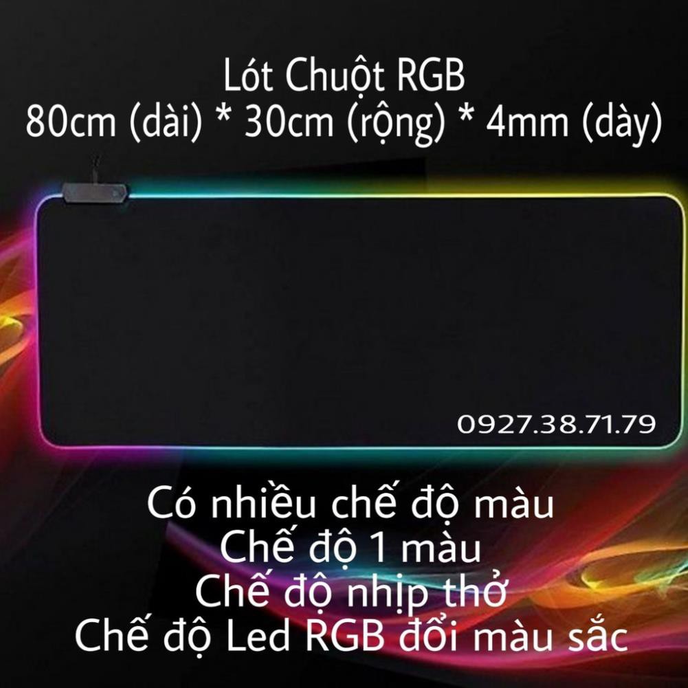 (CÓ SẴN) Bàn Di Chuột RGB, Lót Chuột Pad RGB Size Lớn 80x30cmx4mm
