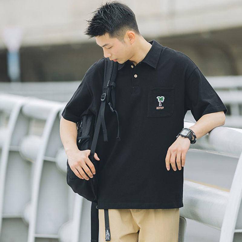 Áo Thun polo Tay Ngắn Có Túi Thêu Chữ Thời Trang Dành Cho