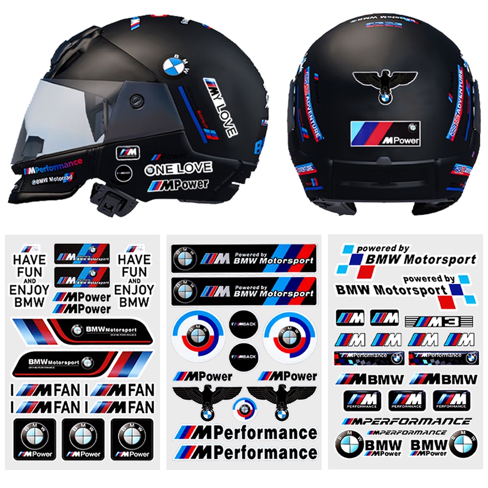 Hình dán BMW Biểu tượng xe máy Decal phản quang Mũ bảo hiểm Xe tay ga Hình dán bên Đề can xe