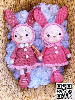 Thỏ Mimi và Mini handmade móc bằng len