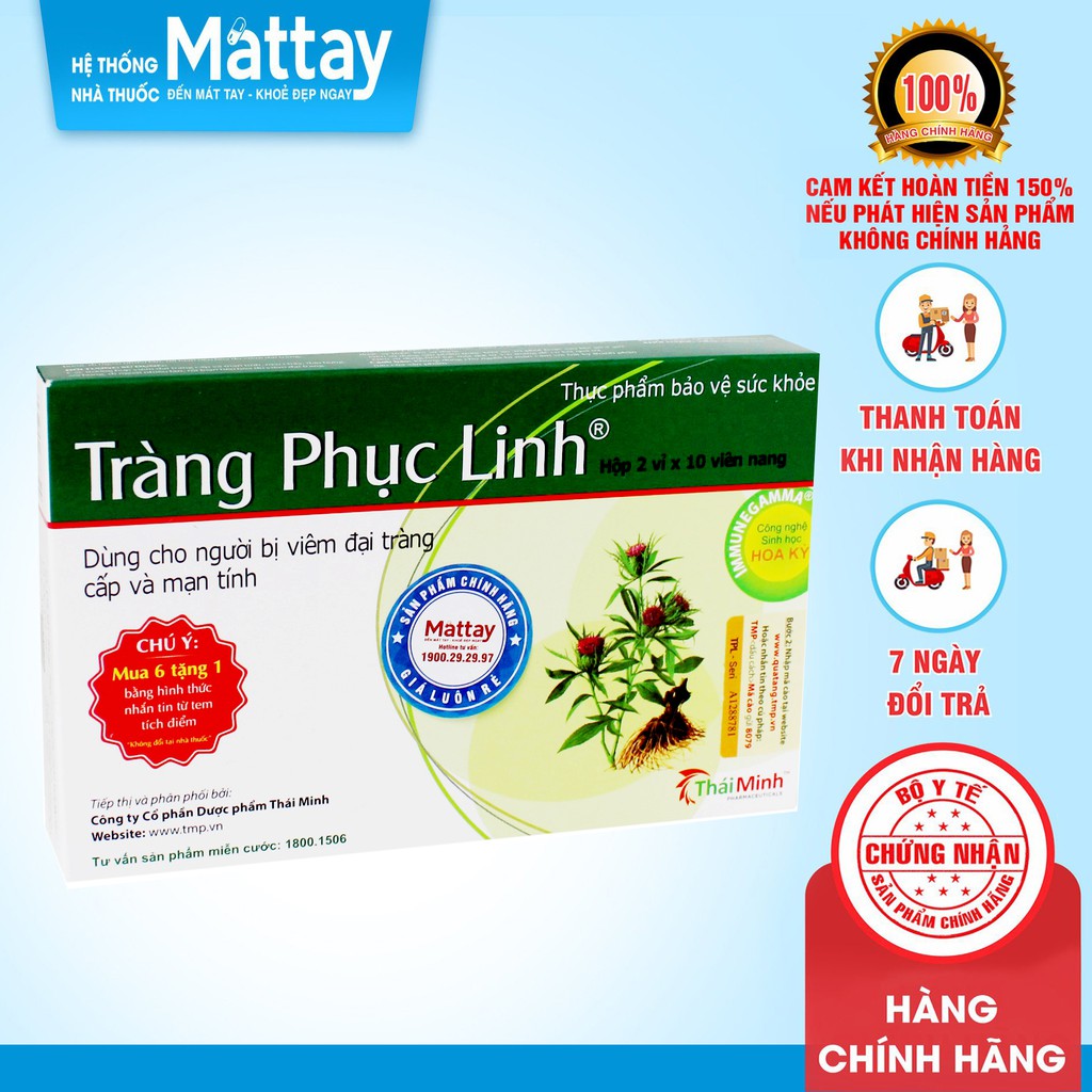 Tràng Phục Linh - Hộp 20 Viên - Dùng Cho Người Bị Đại Tràng Cấp Và Mãn Tính